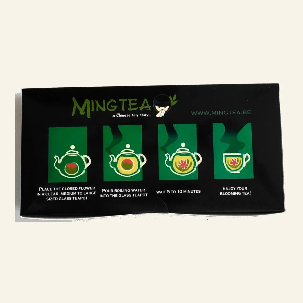 Ming Tea theebloemen 12 stuks met theepot 350 ml