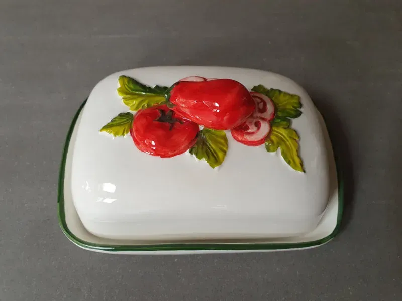 Piccobella Tomaat Botervloot Wit-Rood keramiek 20 cm