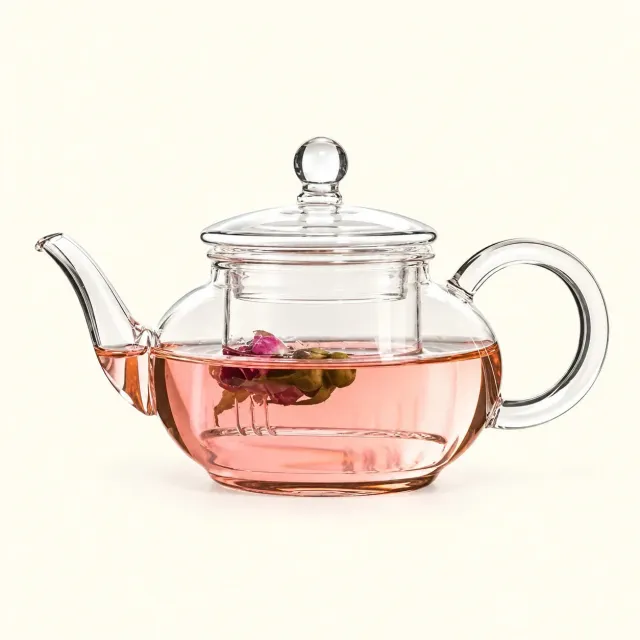 Ming tea Flora glazen theepot 250 ml met filter