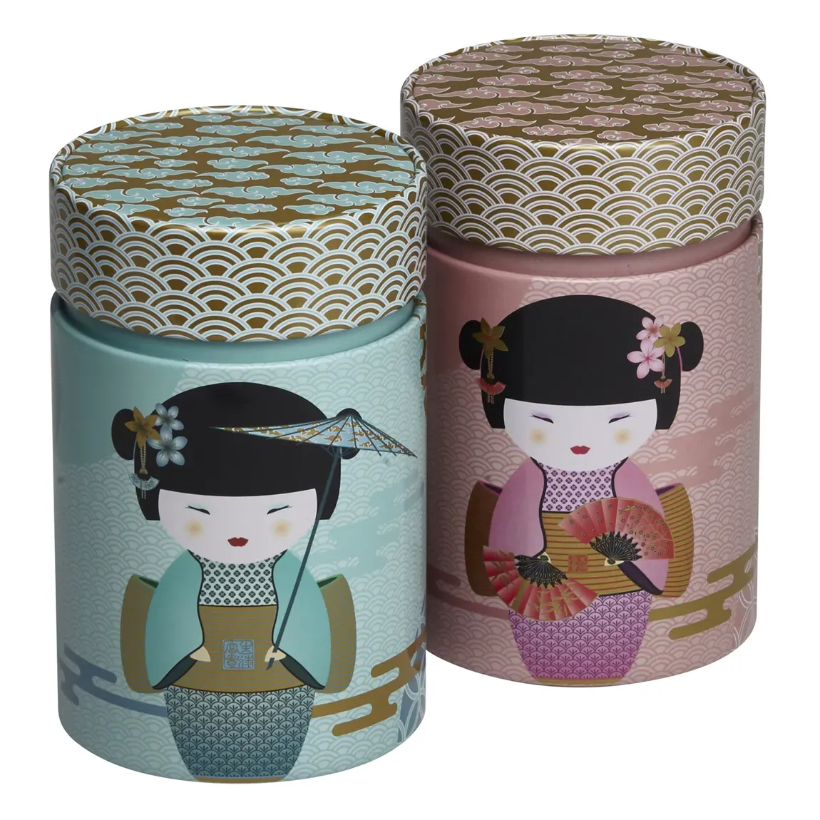 Tea Leafs Geisha theeblik blauw 150 gram driedelig