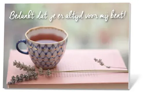 Thee in een Kaartje Bedankt zwarte thee 2 kopjes