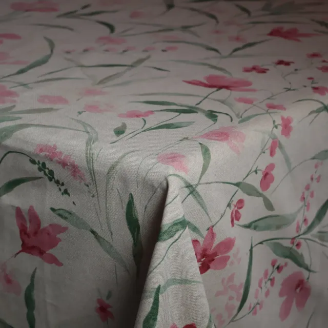 Villa Servies Tafelkleed Roze Bloemen Katoen 250x140 cm
