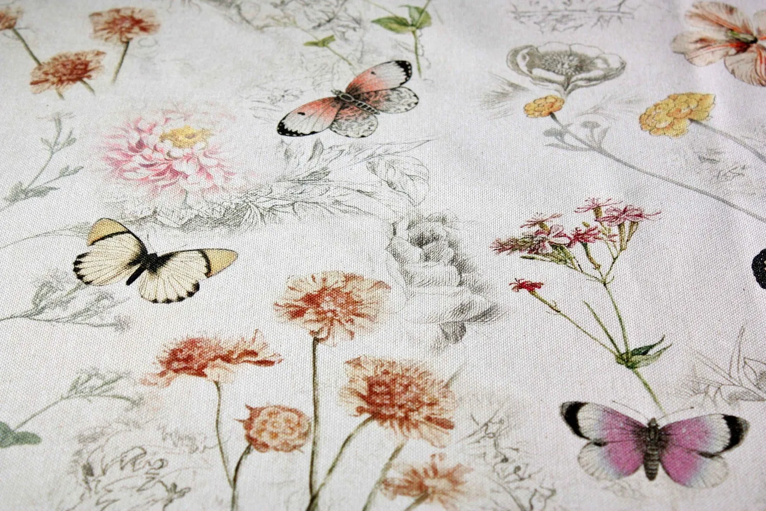 Villa servies Vlinders tafelkleed katoen 180 x 140 cm