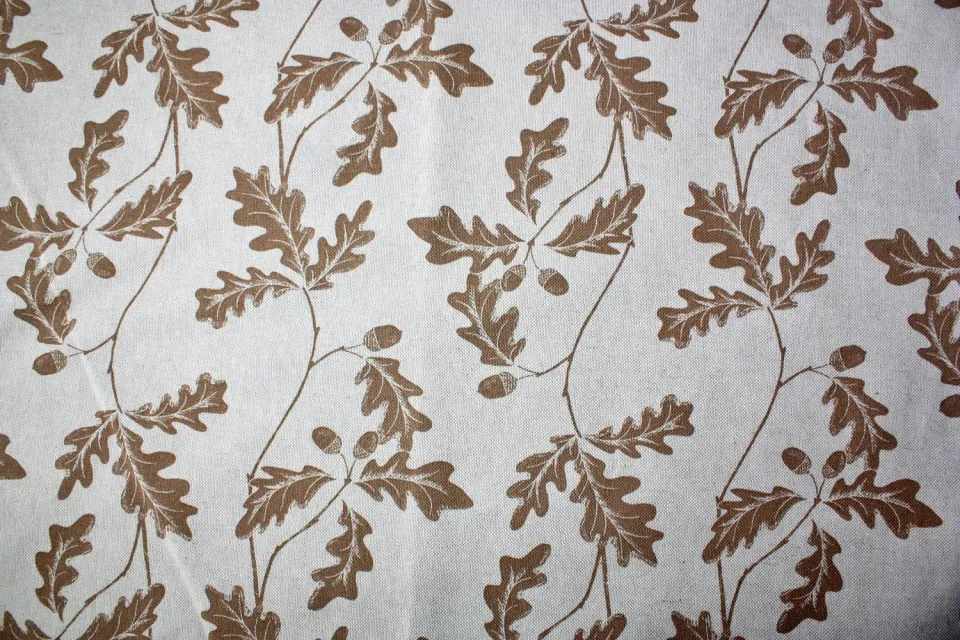 Villa Servies Bruin Eikenblad tafelloper 50x140 cm bruin katoen