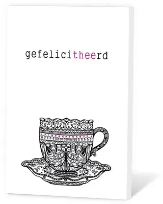 Villa servies Thee in een Kaartje Gefelicitheerd oolongthee