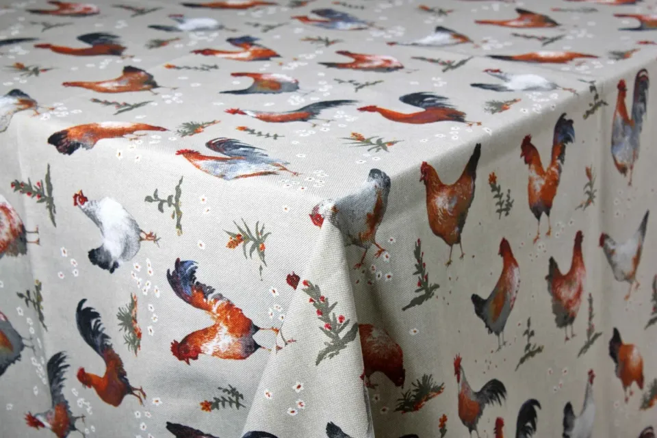 Villa servies Tafelkleed Kippen 250 x 140 cm katoen