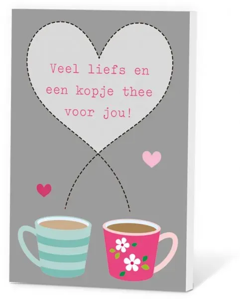 Villa Servies Thee in een Kaartje Veel Liefs theekaartje zonnethee