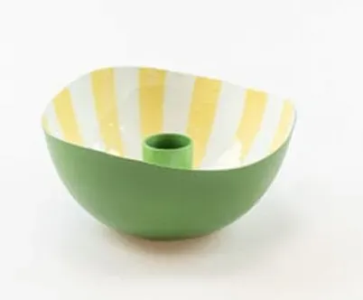 Branded By Hava kandelaar groen vanille ijzer 12 cm