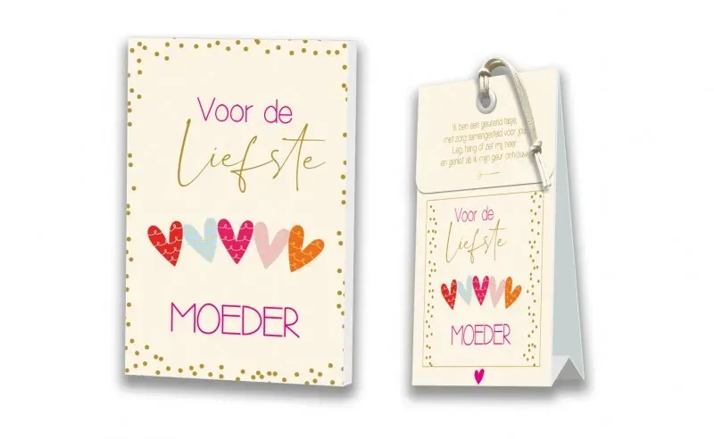 Villa servies Kaart met geurtasje Voor de liefste moeder