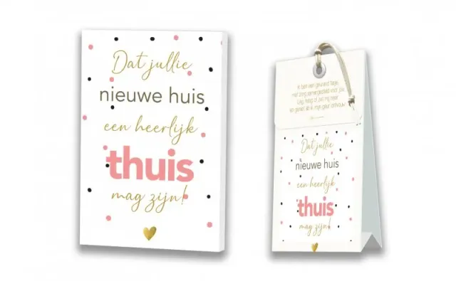 Villa servies Kaart met Geurtasje Nieuwe Huis wenskaart geurzakje