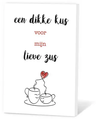 Thee in een Kaartje Dikke Kus Zus rooibos 2 kopjes