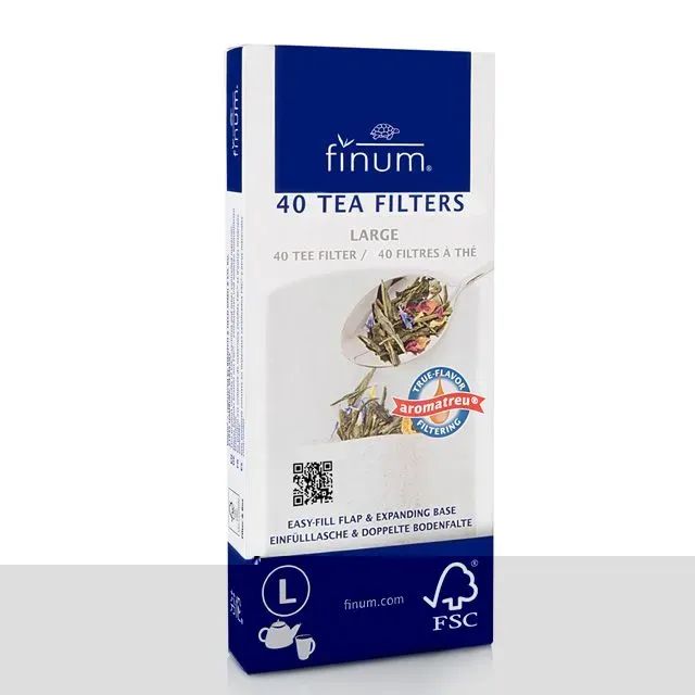 Tea Leafs Theefilters Maat L papieren theezakjes 40 stuks