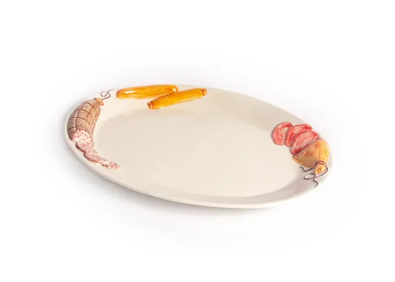 Piccobella Vleessoorten schaal wit 30x21 cm keramiek