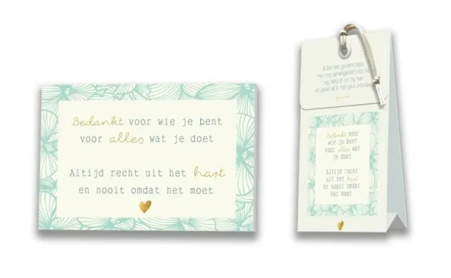 Villa servies Bedankt voor wie je bent kaart met geurtasje