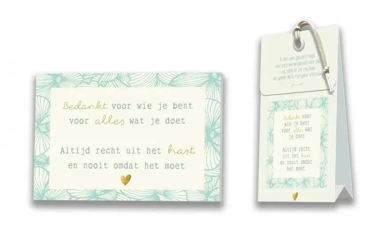 Villa servies Bedankt voor wie je bent kaart met geurtasje