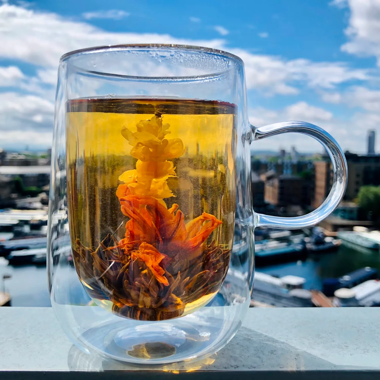 Flora Tea Dubbelwandige Theemok met Zeef en Deksel