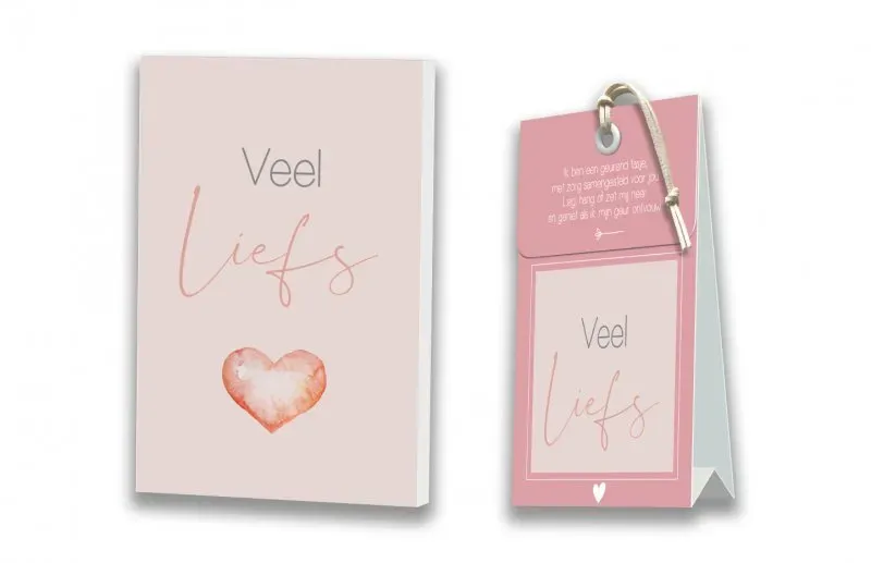 Villa Servies Kaart met Geurtasje Veel liefs klein