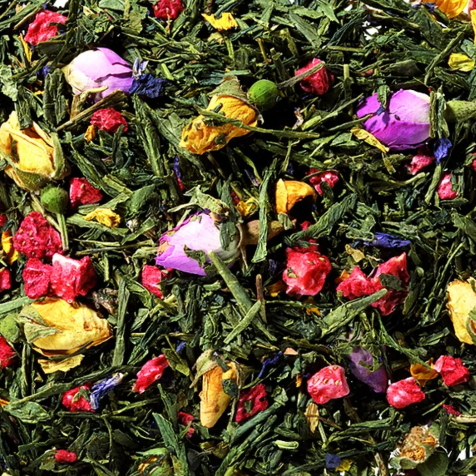 Villa servies Sencha Lente groene thee 100 gram aardbei-vanille