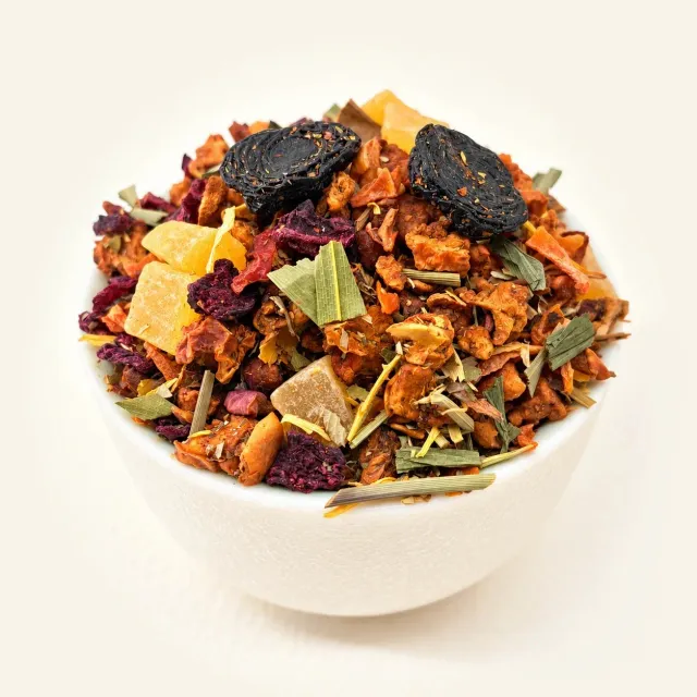 Ming tea Bamboe fruitmelange 50 gram perzik aardbei