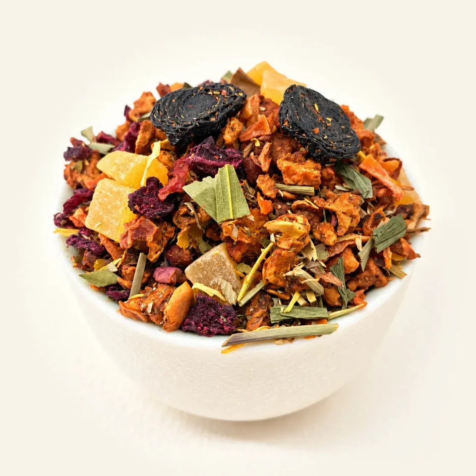 Ming tea Bamboe fruitmelange 50 gram perzik aardbei