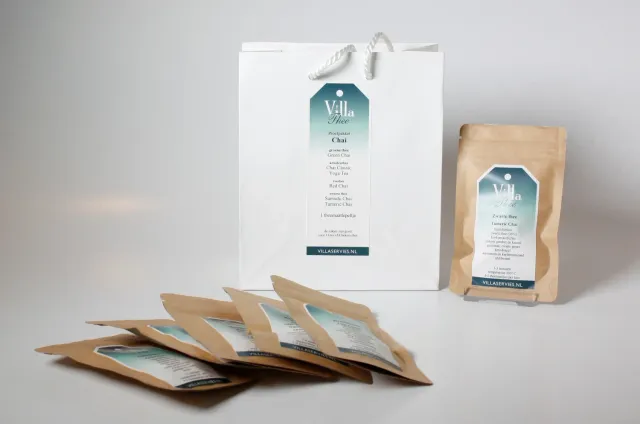 Villa servies Chai proefpakket thee 6 soorten met lepel