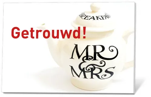 Thee in een Kaartje Getrouwd liefdesthee rooibos 2 kopjes