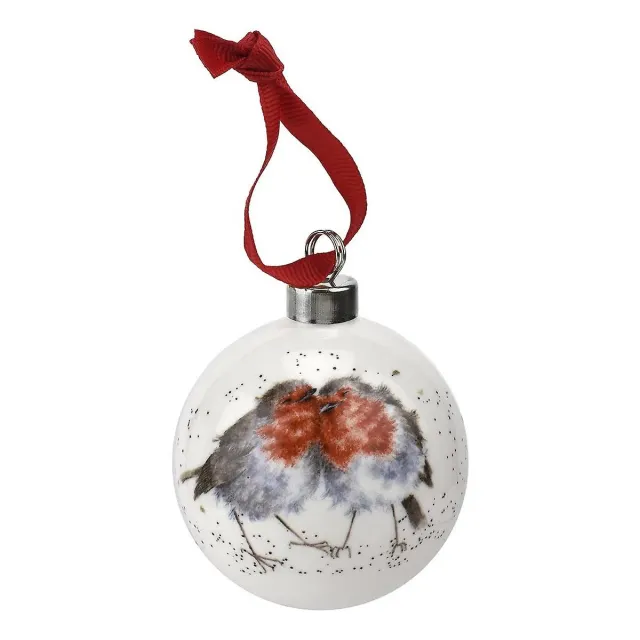 Wrendale Designs Snuggled Up Kerstbal Roodborstje Ø 7 cm