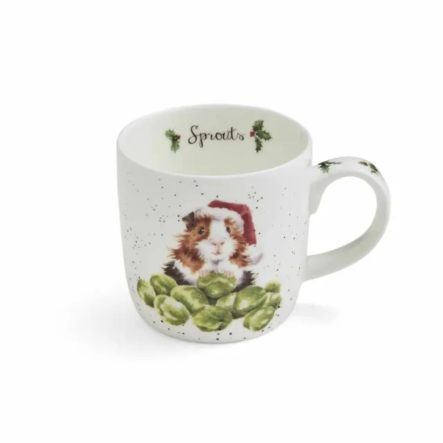 Wrendale Designs Sprouts beker cavia 300 ml bone china