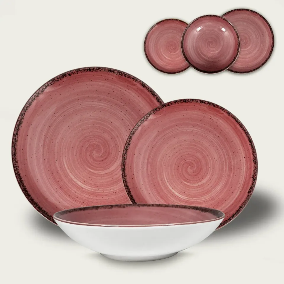 Arca Pepper dinerbord roze porselein 27 cm