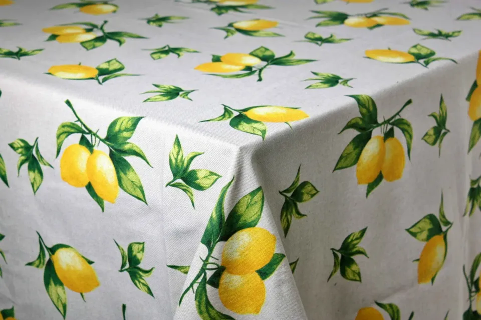 Villa servies tafelkleed citroenen katoen 250x140 cm