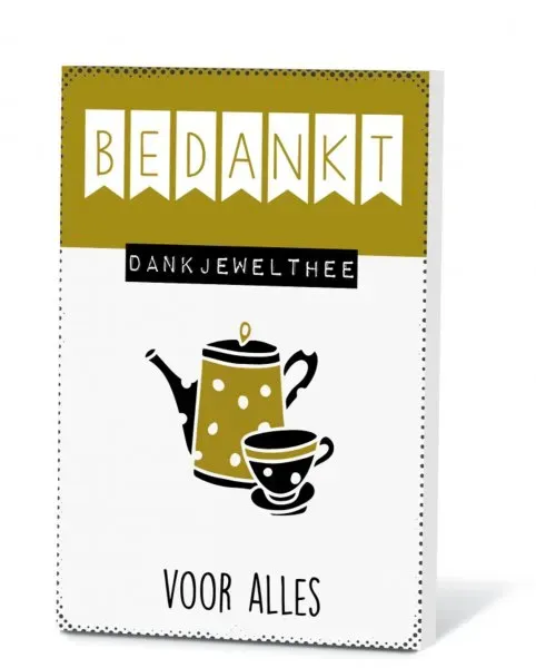 Villa servies Thee in een Kaartje Bedankt kaart met losse thee