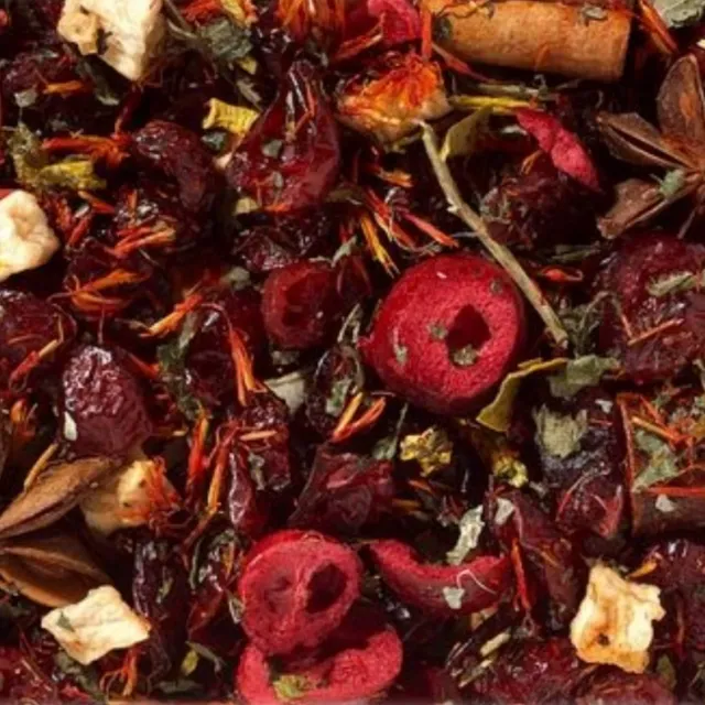 Villa servies Cranberry vruchtenthee los 100 gram cafeïnevrij