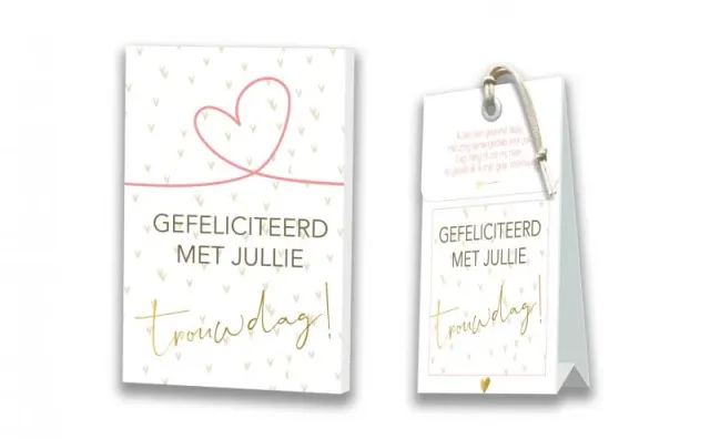 Villa servies Kaart met Geurtasje trouwdag wenskaart met envelop