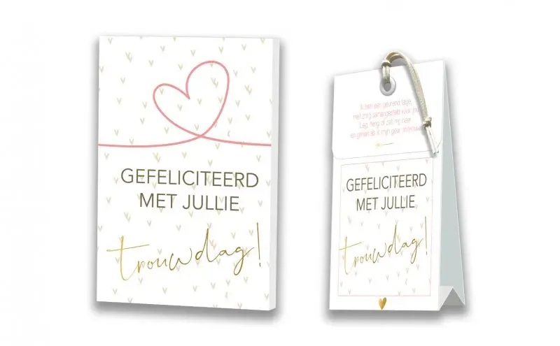 Villa servies Kaart met Geurtasje trouwdag wenskaart met envelop