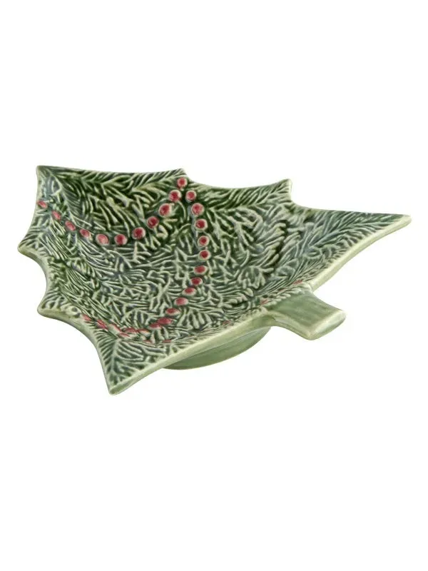 Bordallo Pinheiro Natal schaal kerst groen 18,5 cm aardewerk