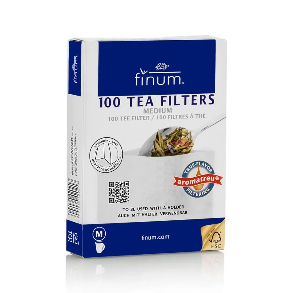 Finum Maat M theefilters kleine theepot 100 stuks ongebleekt