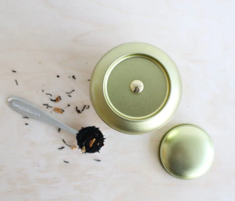 Tea Leafs melkbus theeblik 100 gram goud