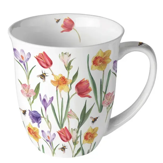 Ambiente Flowers in Spring beker 400 ml bone china