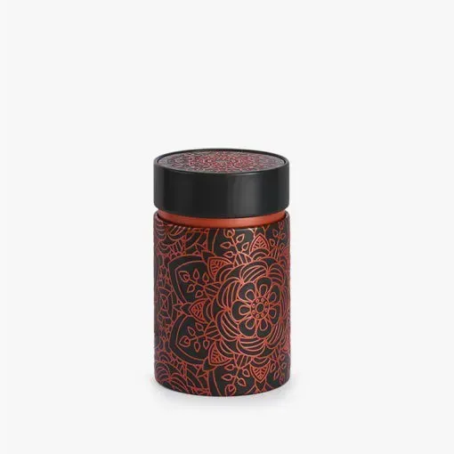 Tea Leafs Mandala theeblik 150 gram zwart luchtdicht