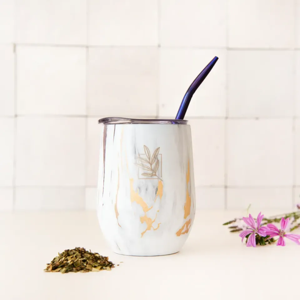 Tea Leafs Dubbelwandige Mate Beker Marmer 350ml