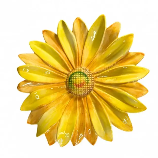 Piccobella Fiori schaal geel 34 cm handbeschilderd keramiek