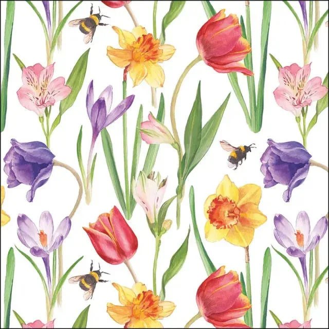 Ambiente Flowers in Spring servetten 33 cm 20 stuks bloemen