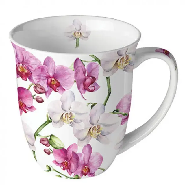 Ambiente Elegant Orchids beker 400 ml bone china