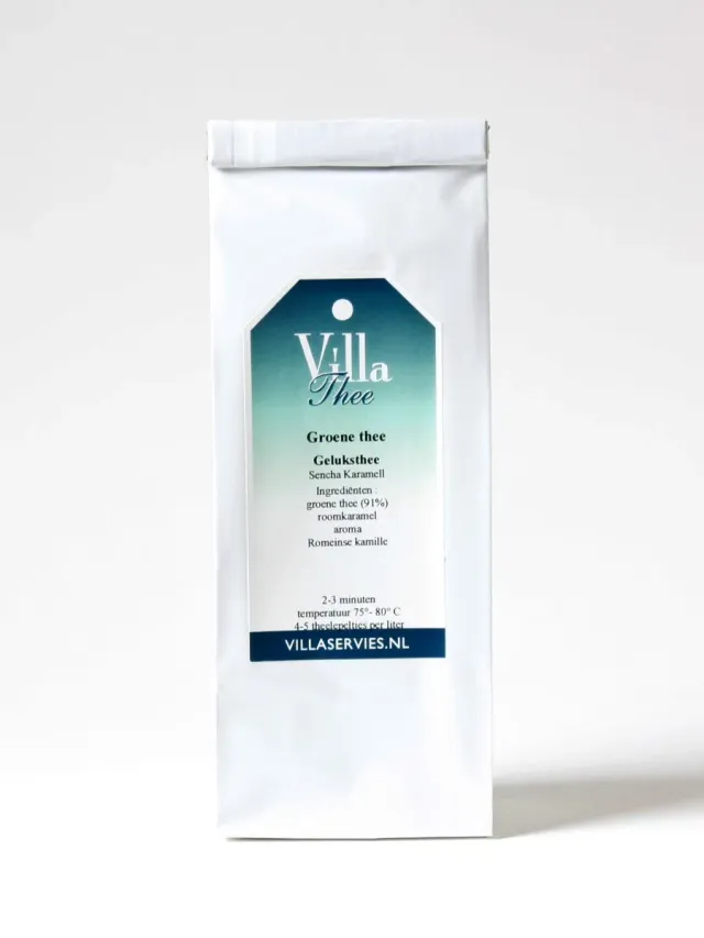 Villa servies Geluks Thee groene thee karamel 100 gram