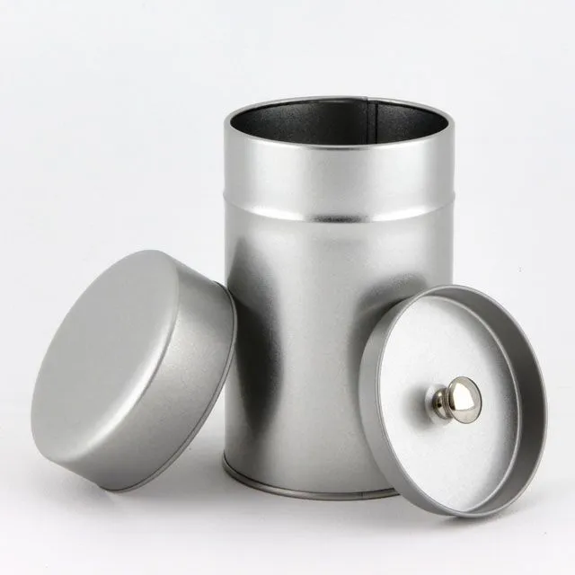 Tea Leafs Blik theeblik 100 gram zilver rond luchtdicht
