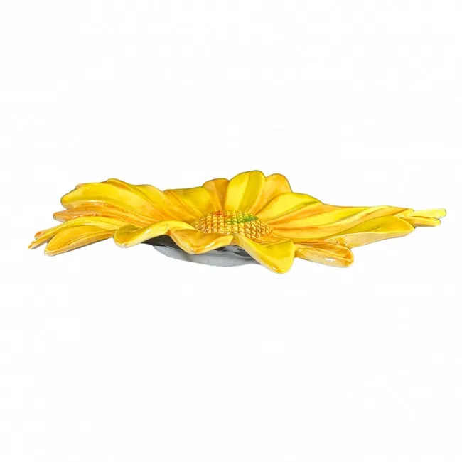 Piccobella Fiori schaal geel 34 cm handbeschilderd keramiek