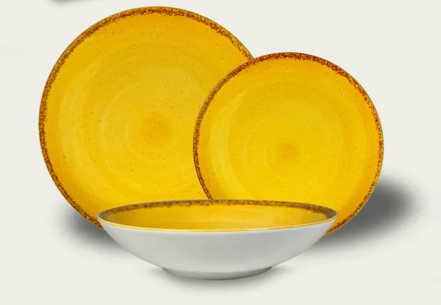 Arca Pepper dinerbord geel porselein 27 cm