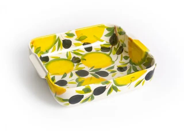 Piccobella Ovenschaal Keramiek Citroen Olijf 25x22 cm