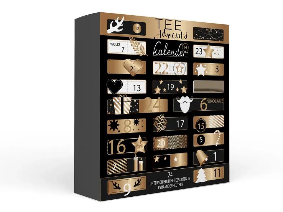 Villa servies Golden Christmas thee adventskalender 24 zakjes
