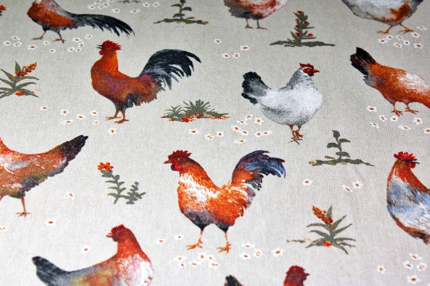 Villa servies Tafelkleed Kippen 250 x 140 cm katoen